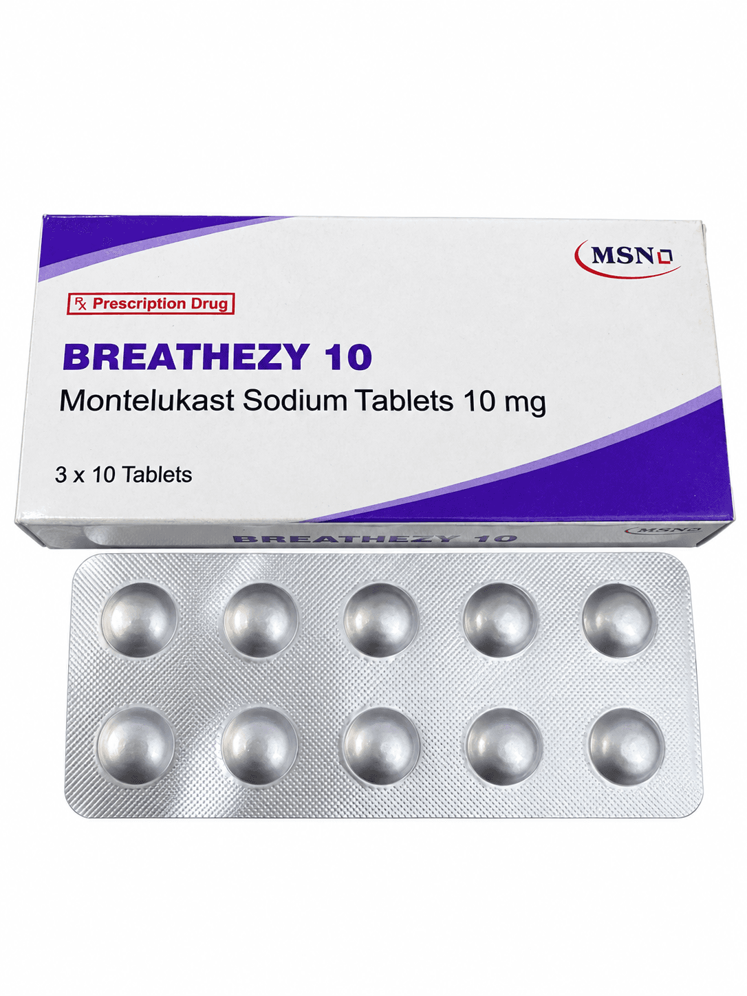 . 5. BREATHEZY 10 — 30 TABLETS MONTELUKAST.