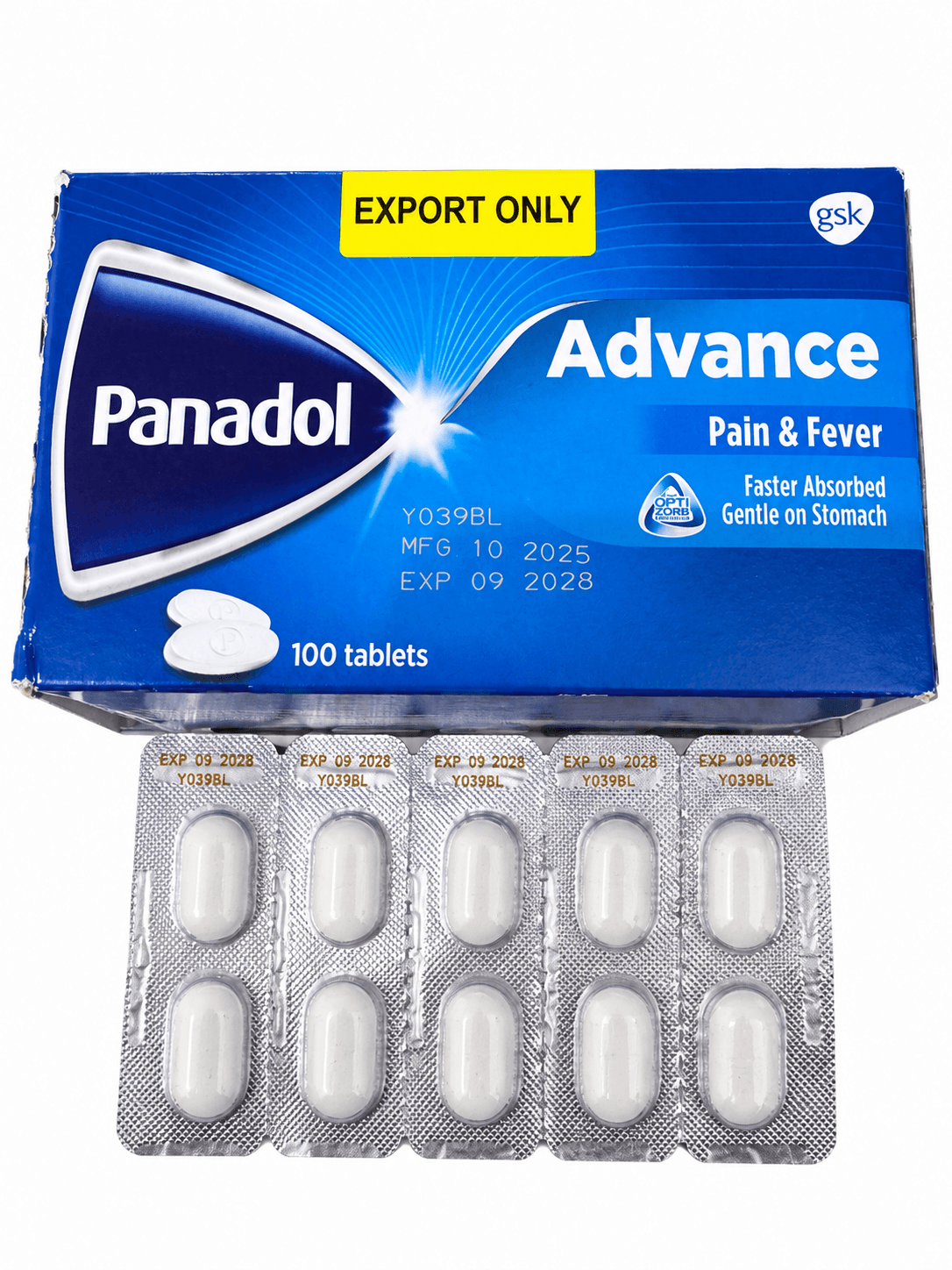 PANADOL ADVANCE (PARACETAMOL)500 MG TABLETS — 100 TABLETS