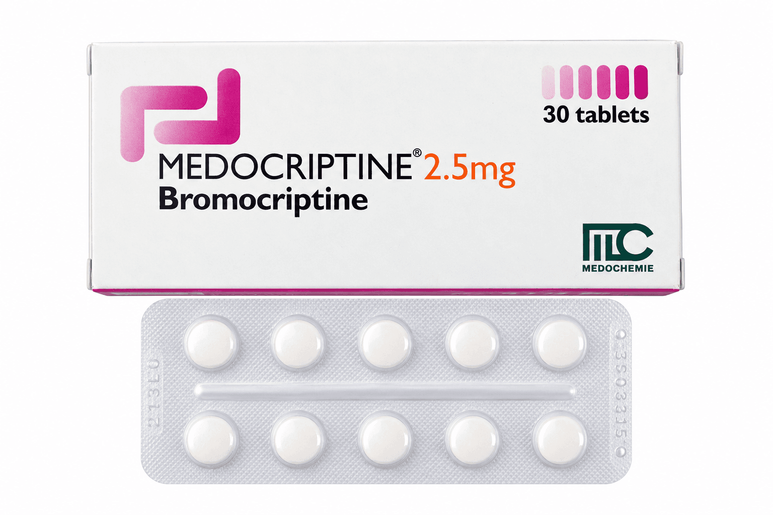 MEDOCRIPTINE 2.5 MG TABLETS BROMOCRIPTINE.