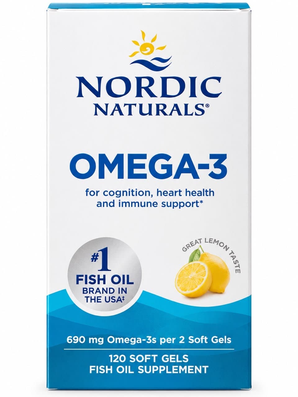 Nordic Naturals Omega-3 Lemon — 120 Softgels