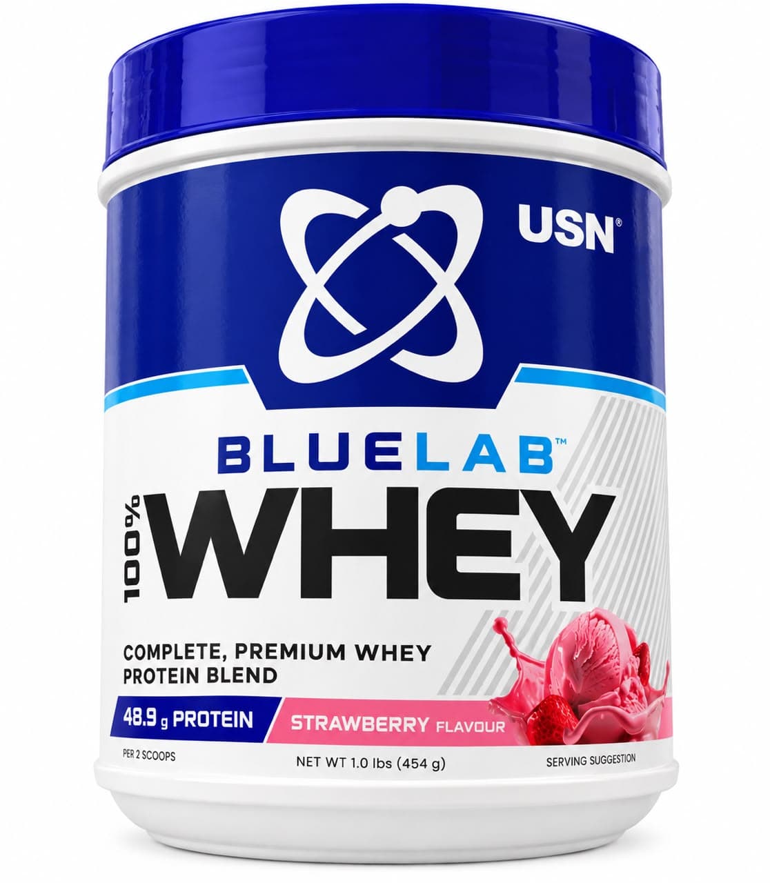 USN BlueLab 100% Whey Protein Strawberry Flavour – 454g