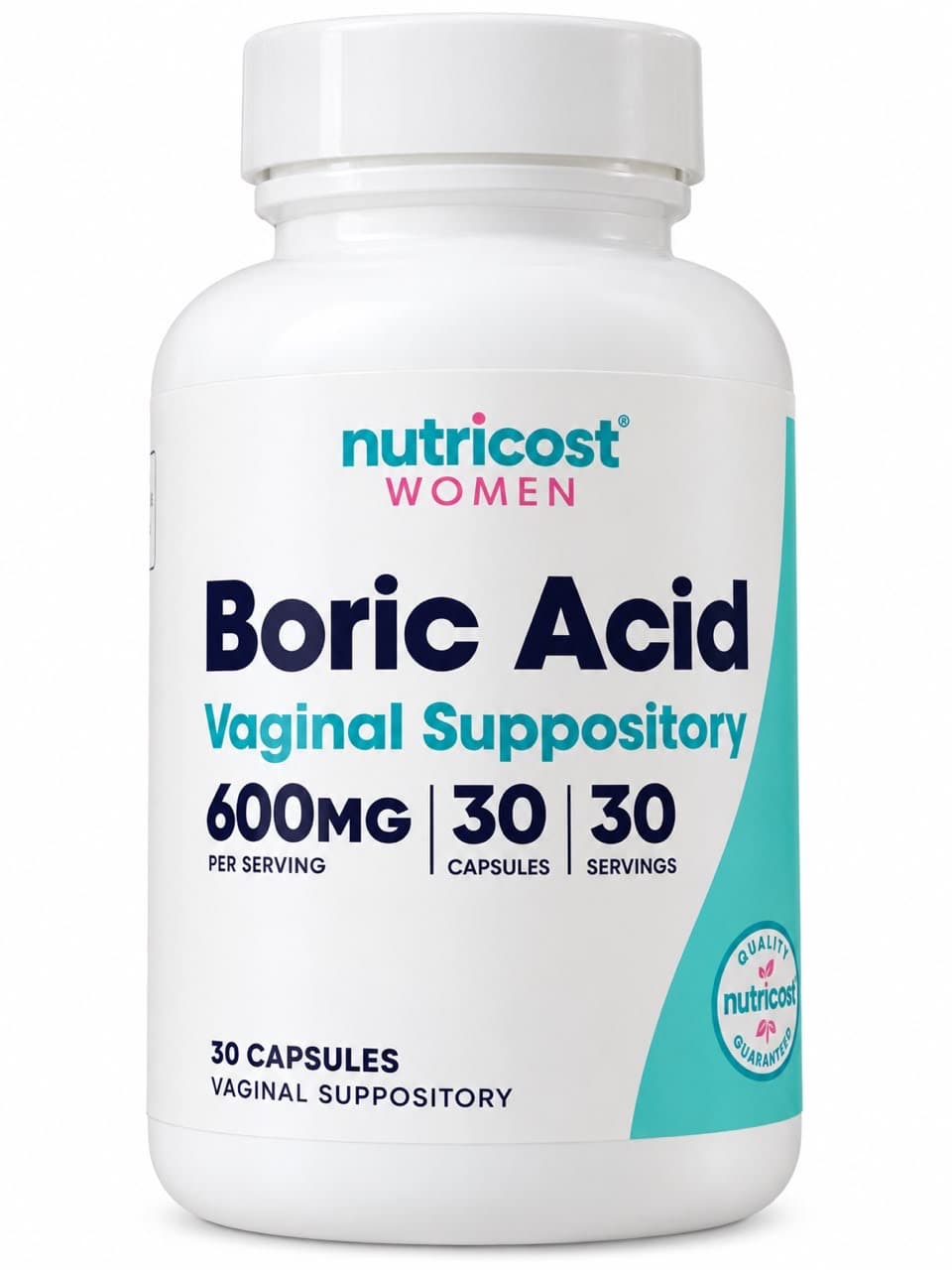Nutricost Women Boric Acid 600 mg — 30 Vaginal Suppositories