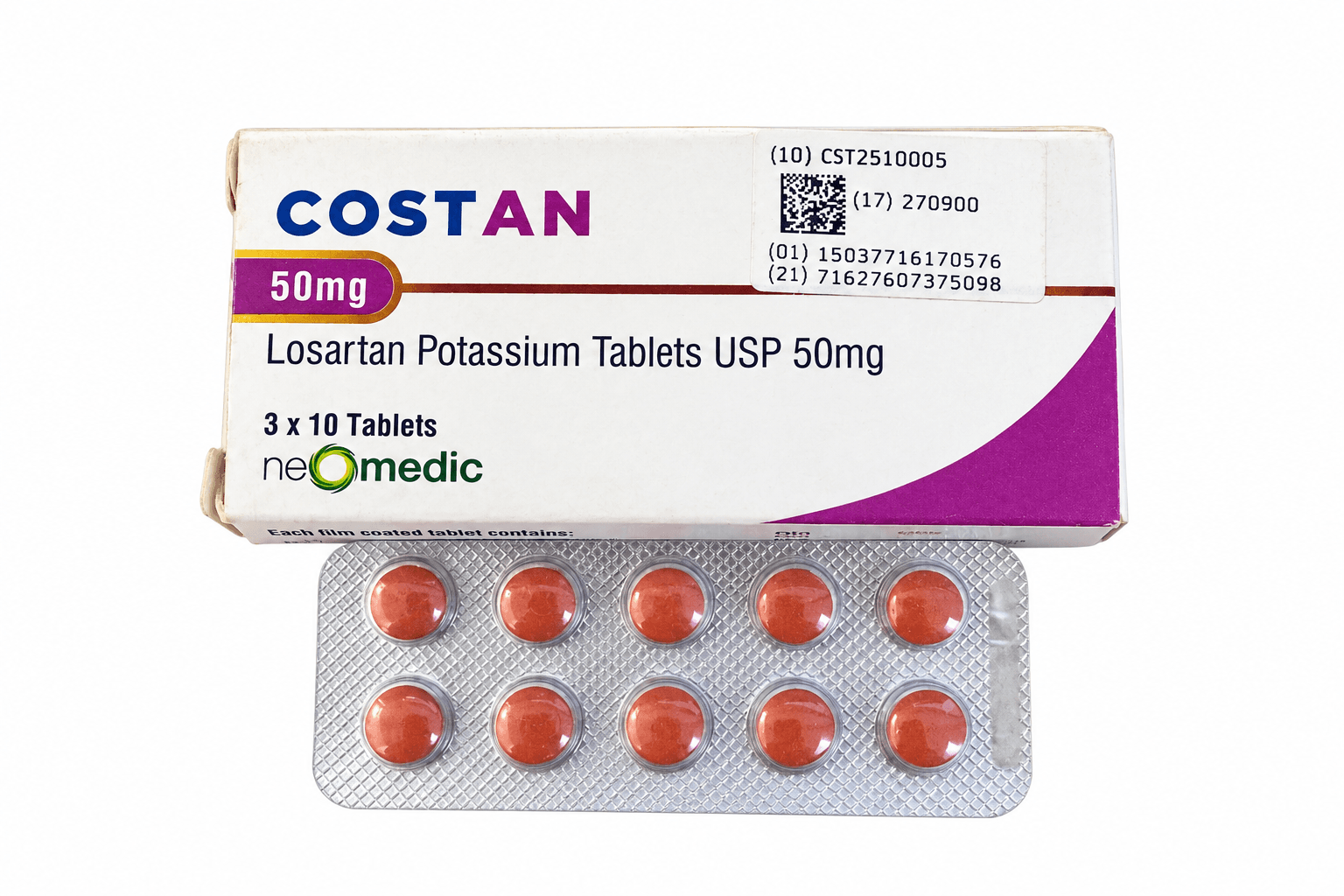 COSTAN 50 MG TABLETS LOSARTAN POTASSIUM
