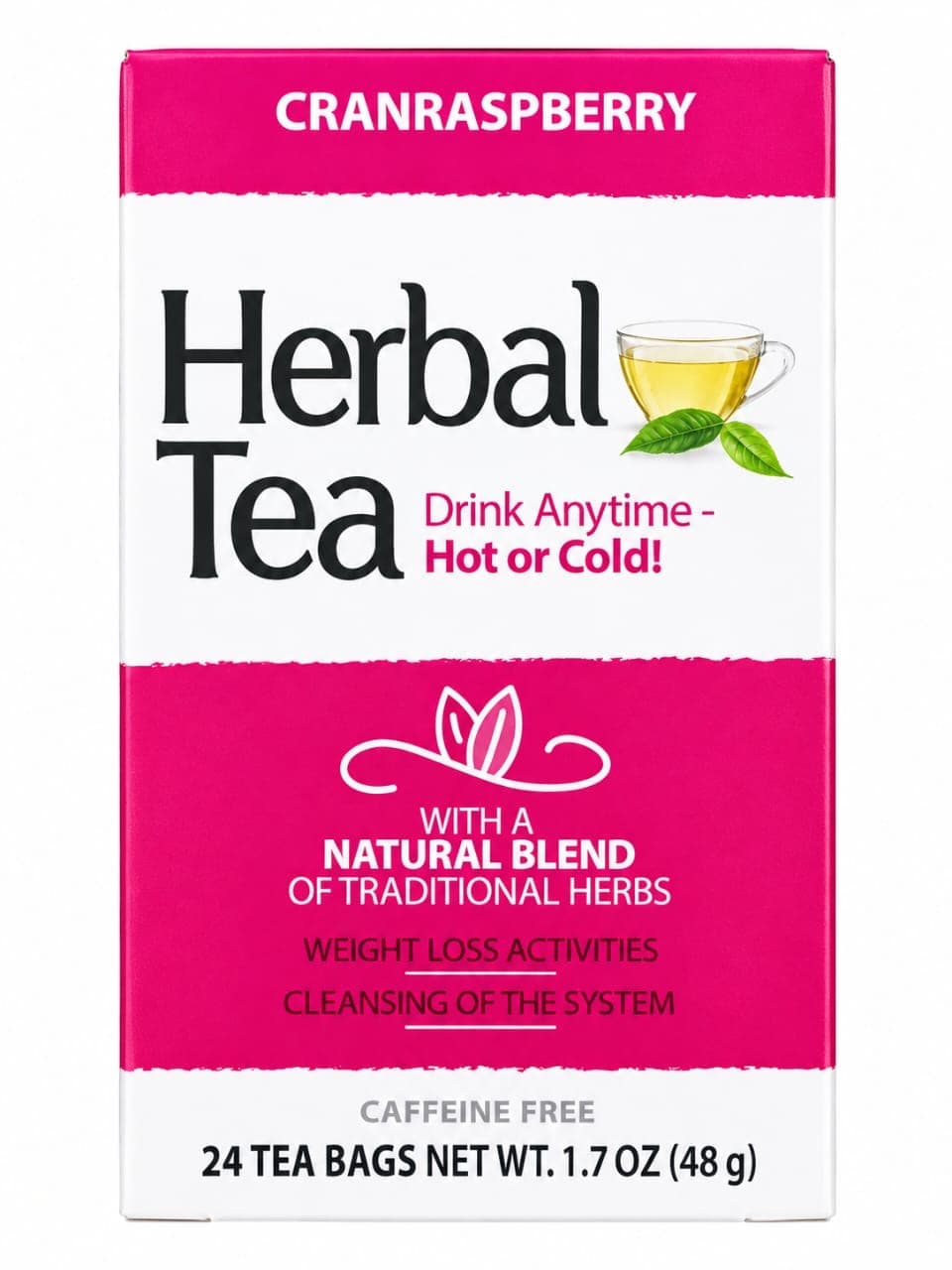 Cranraspberry Herbal Tea — 24 Tea Bags (48 g)