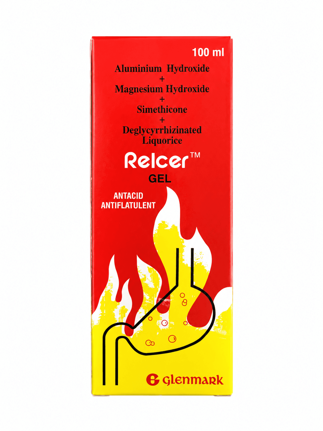 RELCER GEL ANTACID & ANTIFLATULENT 100ML- GLENMARK