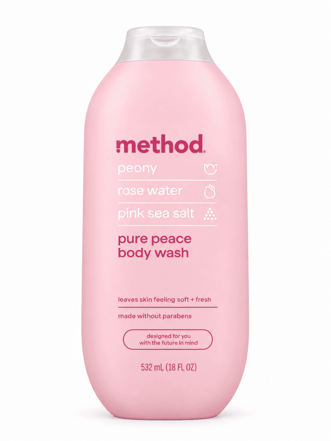 Method peony Rose water pink seasalt Body wash