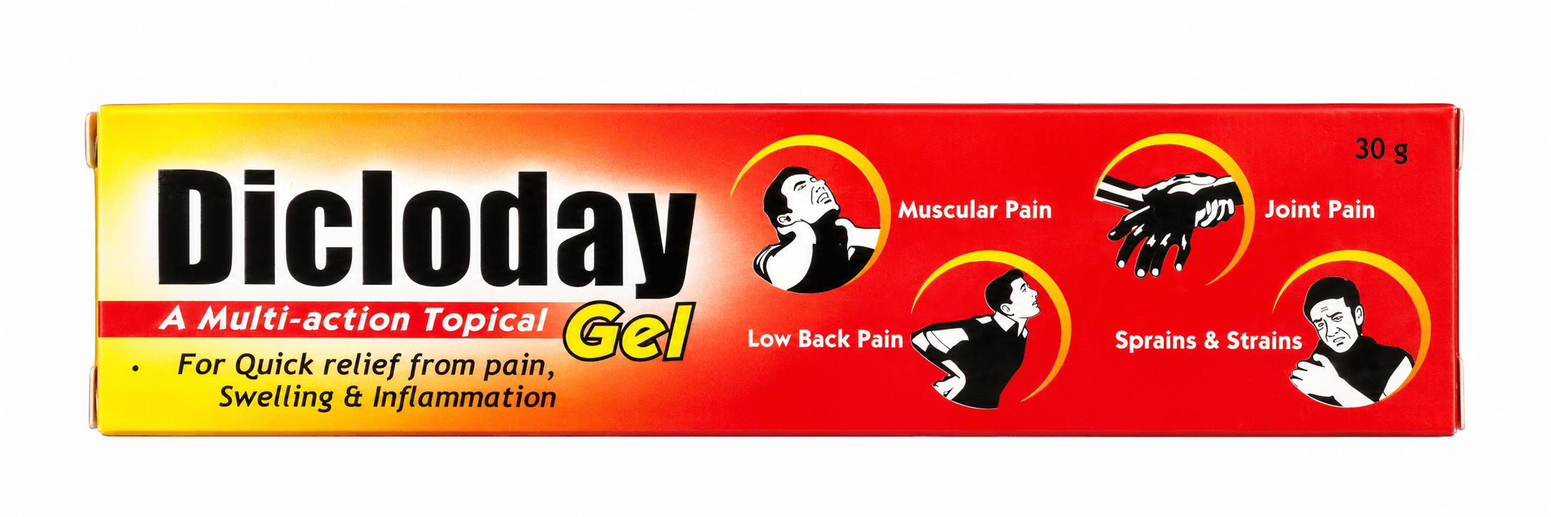 DICLODAY GEL 30 G (DICLOFENAC DIETHYLAMINE + LINSEED OIL + METHYL SALICYLATE + MENTHOL GEL)