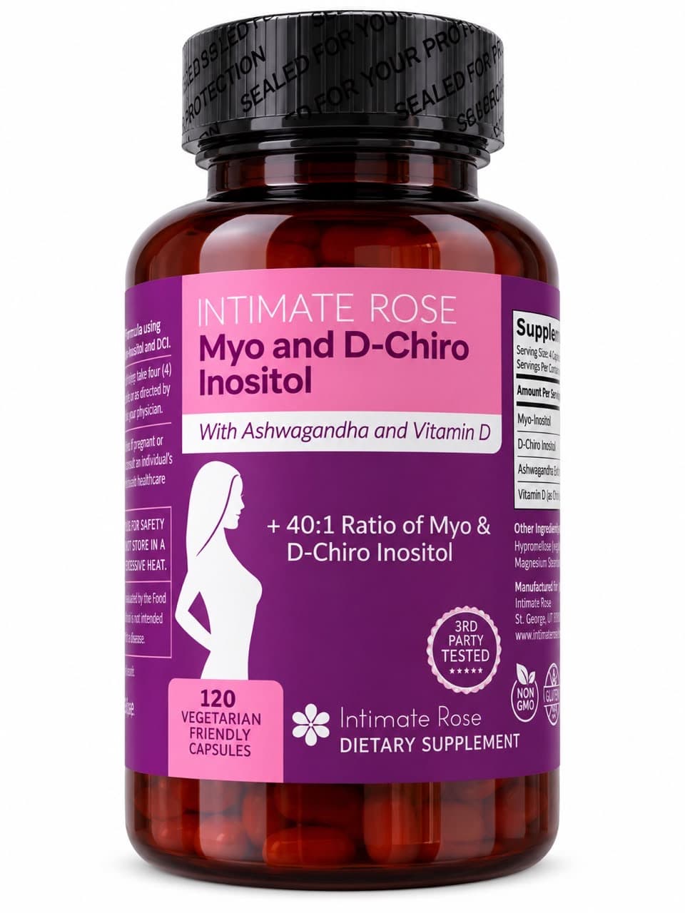 Intimate Rose Myo & D-Chiro Inositol — 120 Capsules