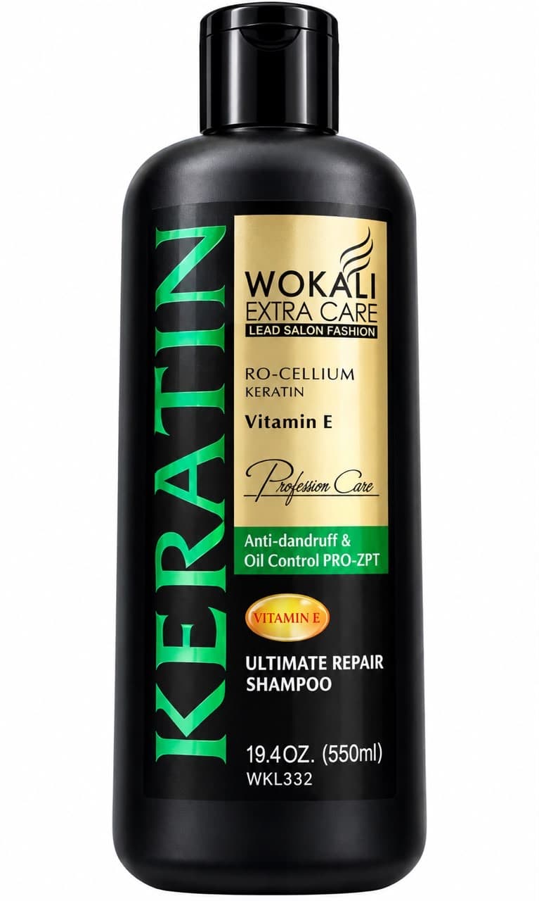 Wokali Extra Care Keratin Ultimate Repair Shampoo with Vitamin E – 550ml